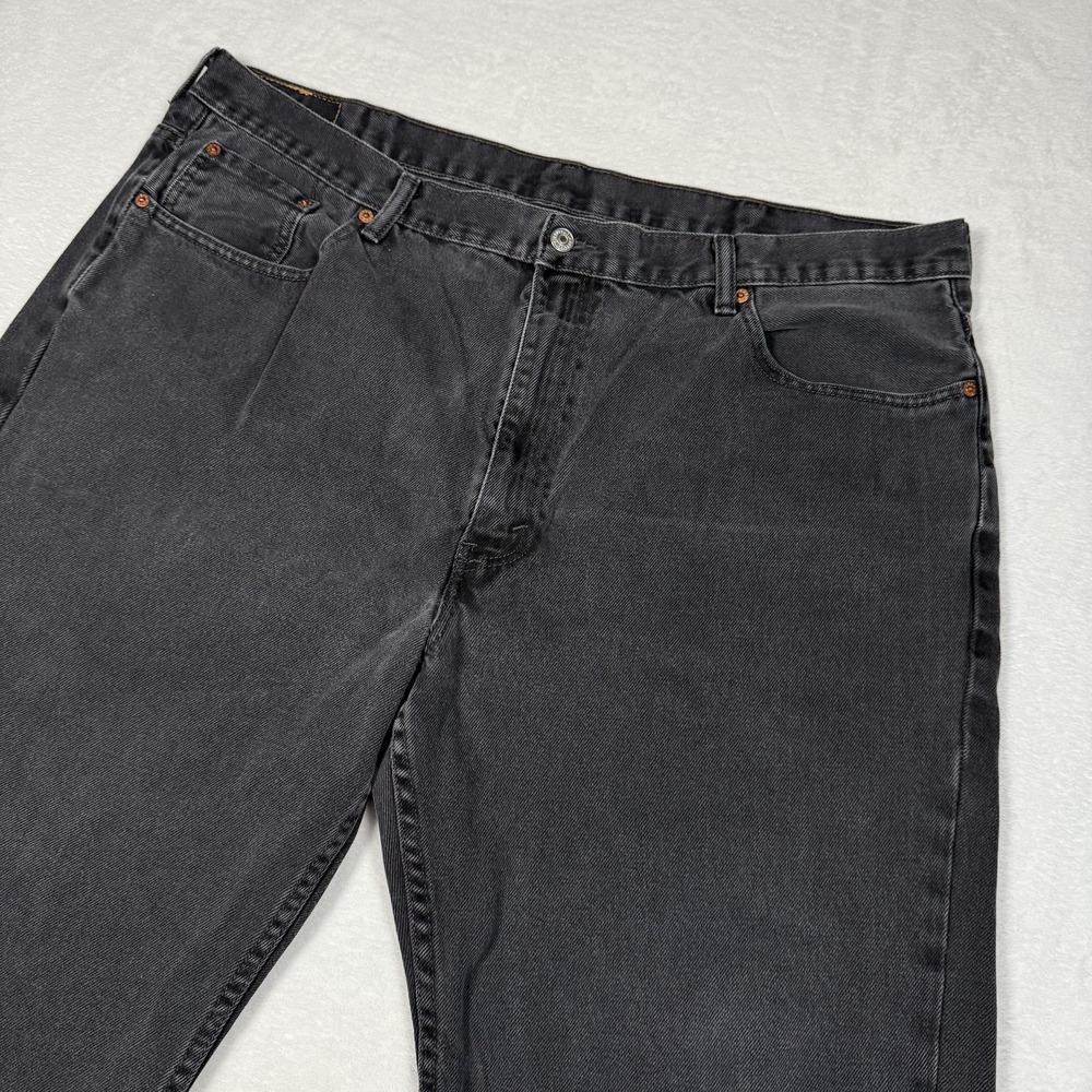 Levis 550 Jeans Mens 44x30 Black Denim Relaxed‎ Fit Tapered Leg Casual Pants